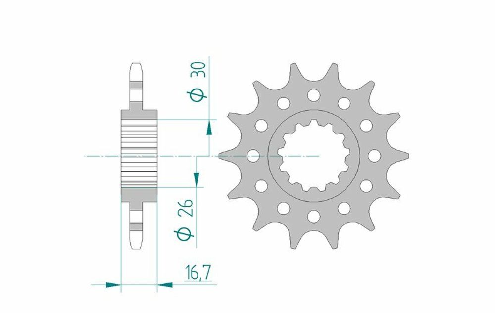 SP 1075125003 AFAM Standard Stahlritzel vorne 20608 - 520    passend fuer HONDA CB 900 F HORNET