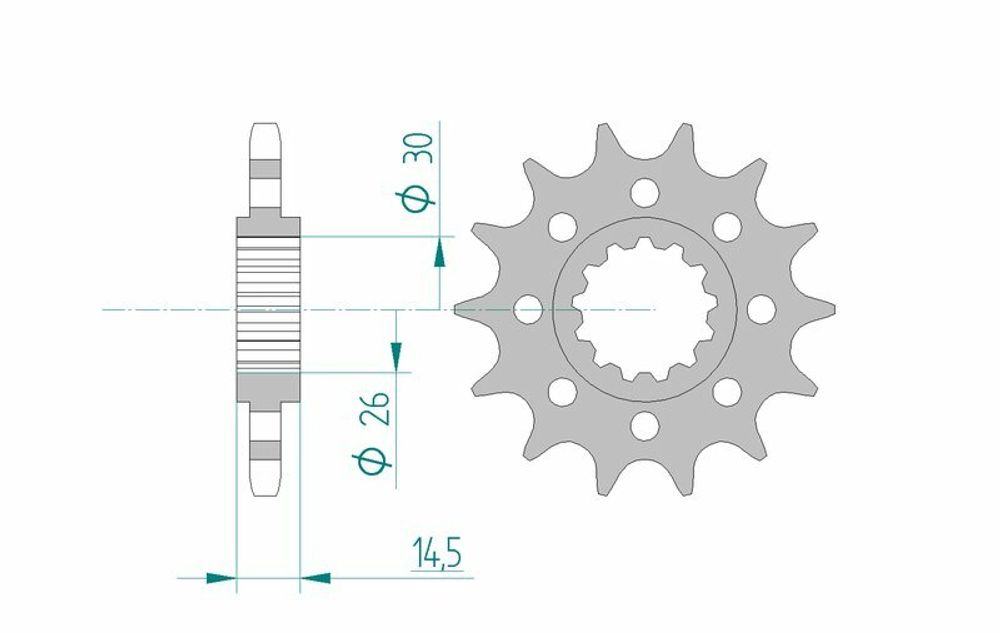 SP 1075136002 AFAM Standard Stahlritzel vorne 20609 - 525    passend fuer HONDA RVF 750