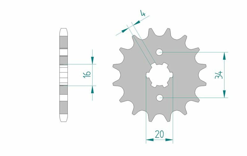 SP 1075257001 AFAM Standard Stahlritzel vorne 21200 - 428    passend fuer YAMAHA TZR 125