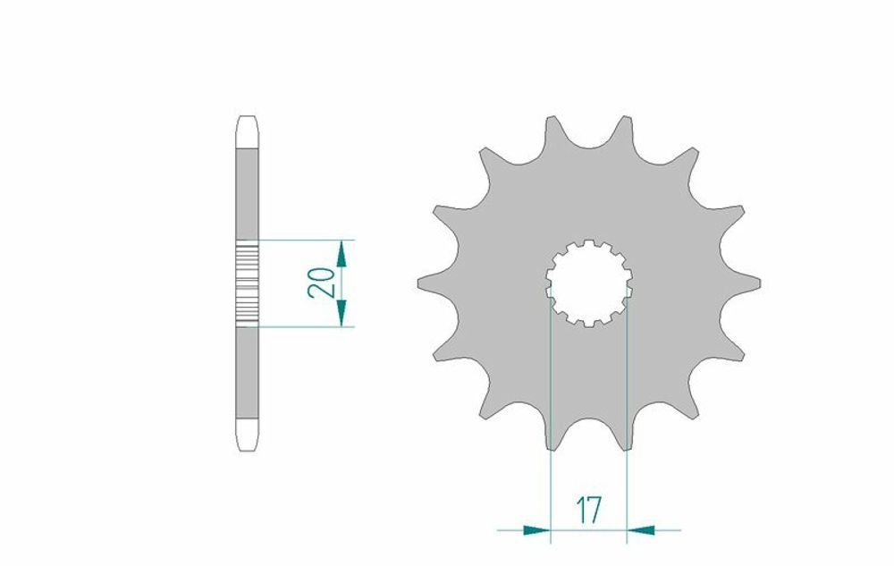 SP 1075303001 AFAM Standard Stahlritzel vorne 21203 - 520    passend fuer YAMAHA DT 200