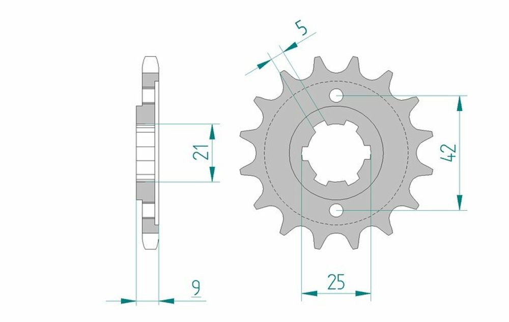 SP 1075358001 AFAM Standard Stahlritzel vorne 21304 - 428    passend fuer YAMAHA XT 350