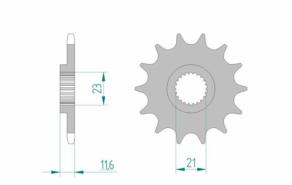 SP 1075380001 AFAM Standard Stahlritzel vorne 21307 - 520    passend fuer YAMAHA TT-R 250