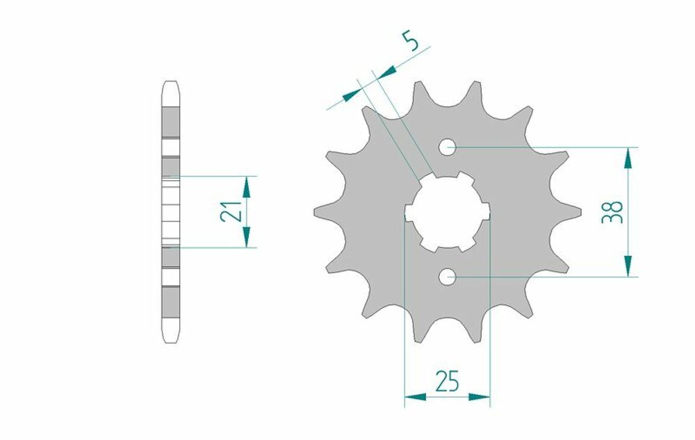 SP 1075391001 AFAM Standard Stahlritzel vorne 21308 - 520    passend fuer YAMAHA XV 125 VIRAGO