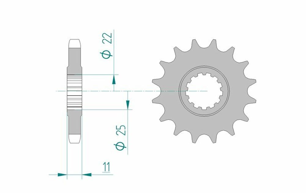SP 1075568001 AFAM Standard Stahlritzel vorne 21602 - 530    passend fuer YAMAHA FZ6 600