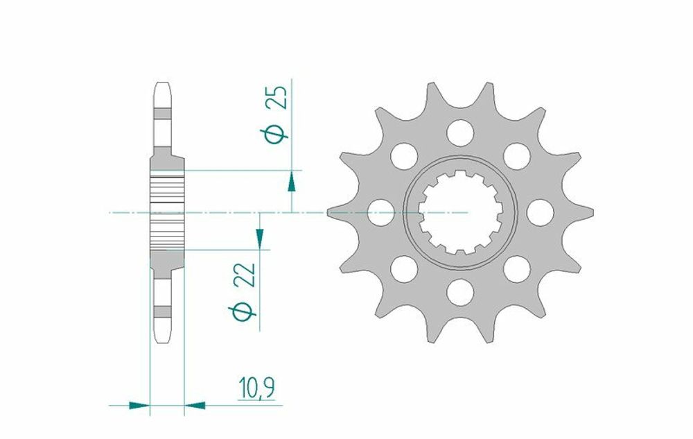 SP 1075590001 AFAM Standard Stahlritzel vorne 21603 - 520    passend fuer YAMAHA FZ6 600