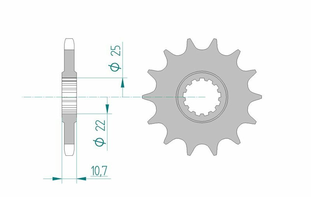 SP 1075601003 AFAM Standard Stahlritzel vorne 21606 - 525    passend fuer YAMAHA YZF-R6