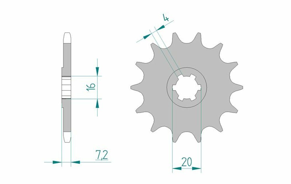 SP 1075755001 AFAM Standard Stahlritzel vorne 22104 - 520    passend fuer SUZUKI LT 80 QUADRUNNER