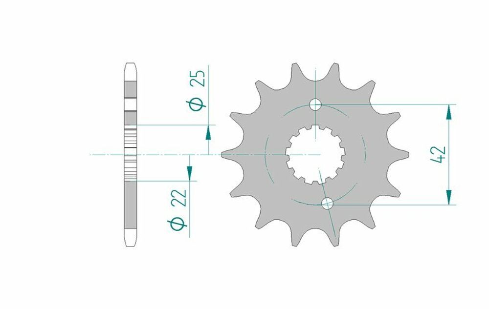 SP 1075866002 AFAM Standard Stahlritzel vorne 22304 - 520    passend fuer SUZUKI RG 250 GAMMA