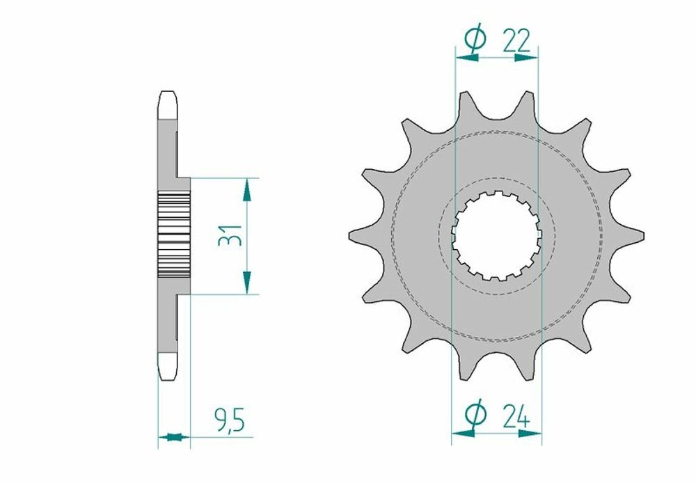 SP 1075953002 AFAM Standard Stahlritzel vorne 22406 - 520    passend fuer SUZUKI RM-Z 450