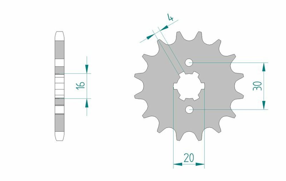 SP 1076153002 AFAM Standard Stahlritzel vorne 24200 - 428    passend fuer KAWASAKI KMX 125