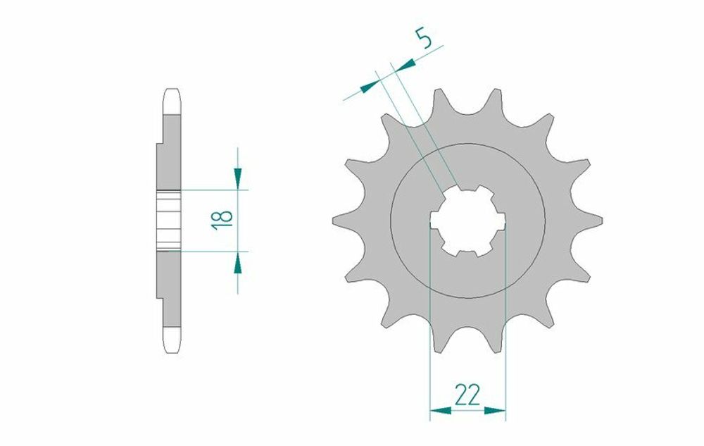 SP 1076174001 AFAM Standard Stahlritzel vorne 24201 - 520    passend fuer KAWASAKI KX 125