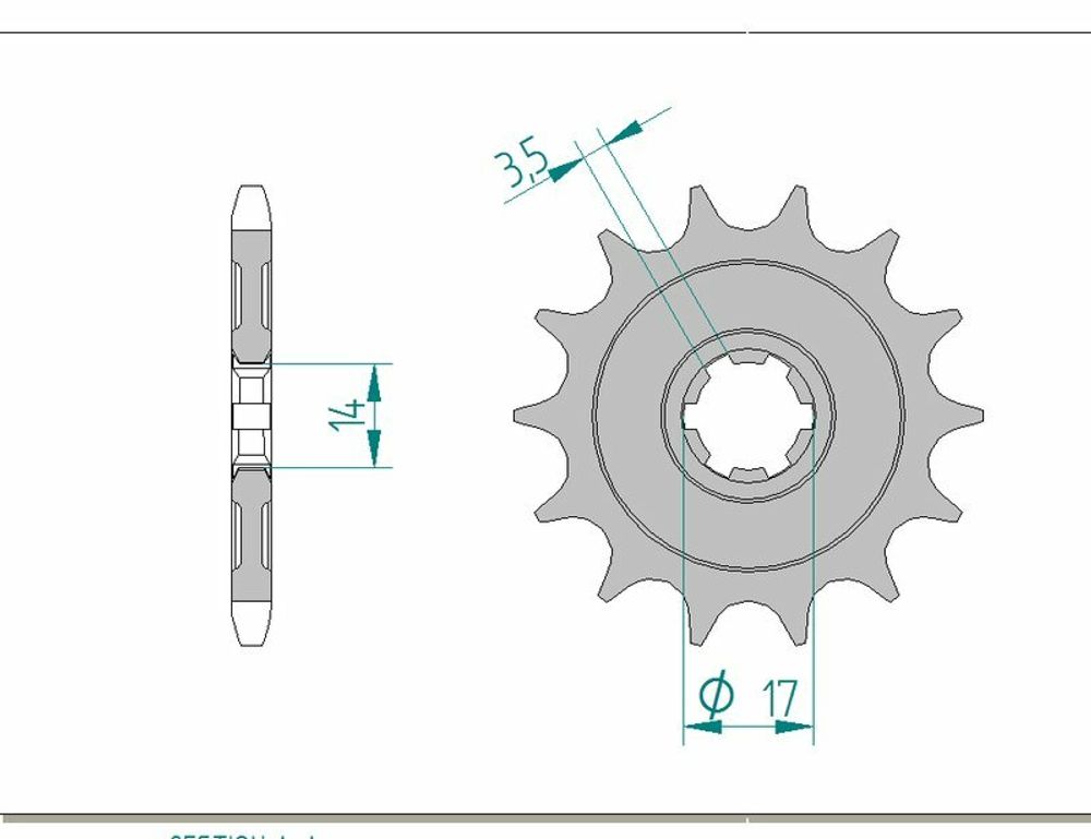 SP 1076185001 AFAM Standard Stahlritzel vorne 24203 - 428    passend fuer KAWASAKI KLX 125