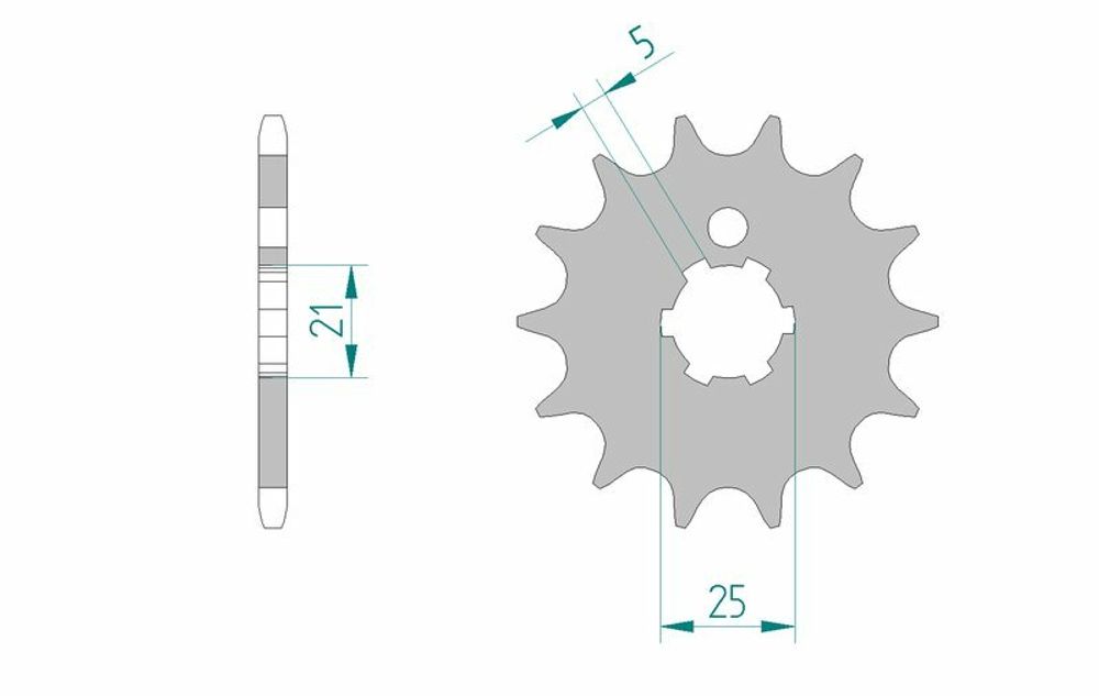 SP 1076196001 AFAM Standard Stahlritzel vorne 24300 - 520    passend fuer KAWASAKI KLX 250