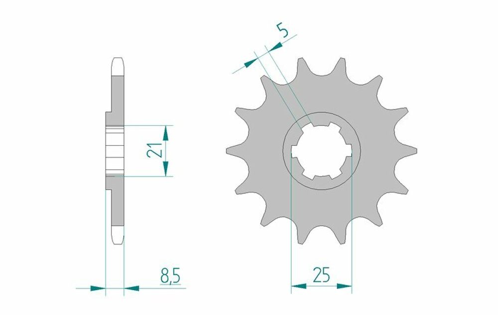 SP 1076207001 AFAM Standard Stahlritzel vorne 24302 - 520    passend fuer KAWASAKI KX 500