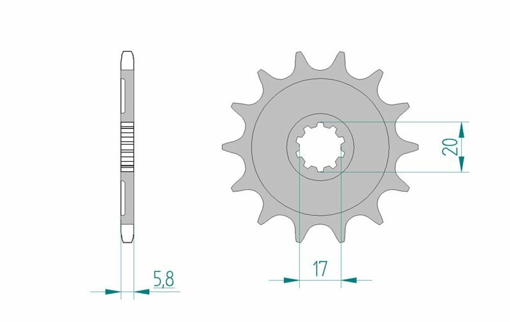 SP 1076240001 AFAM Standard Stahlritzel vorne 24304 - 520    passend fuer SUZUKI RM-Z 250