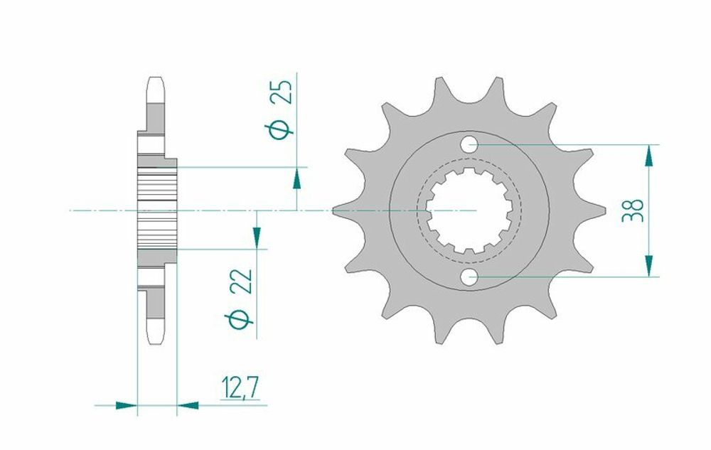 SP 1076340003 AFAM Standard Stahlritzel vorne 24505 - 520    passend fuer KAWASAKI KLR 650