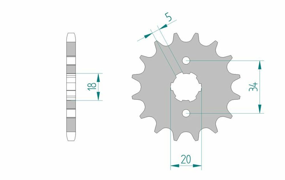 SP 1076540002 AFAM Standard Stahlritzel vorne 26200 - 428    passend fuer KYMCO ZING 125