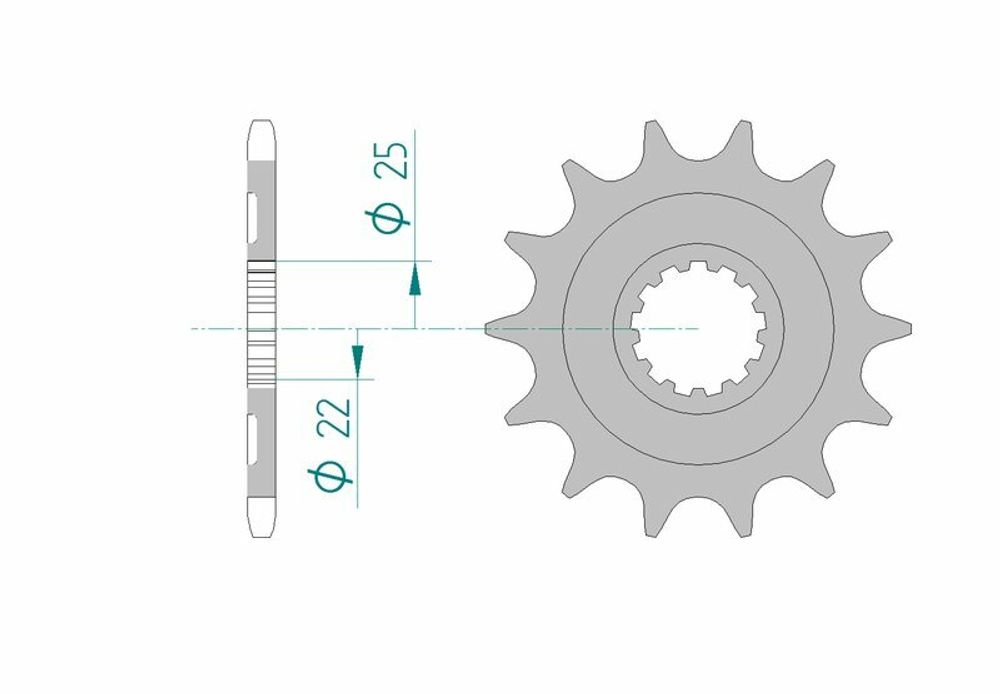 SP 1076586002 AFAM Standard Stahlritzel vorne 27502 - 520    passend fuer KAWASAKI KLX 450