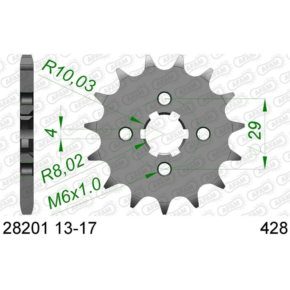 SP 1076620002 AFAM Standard Stahlritzel vorne 28201 - 428    passend fuer SUZUKI GSX-R 125