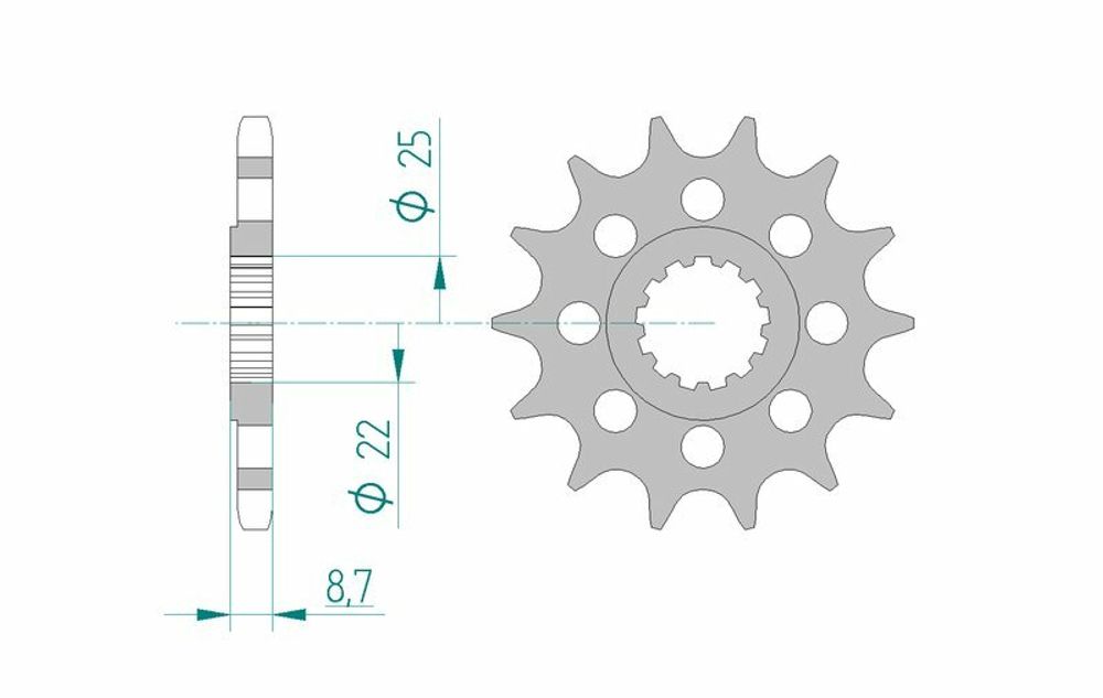 SP 1076661003 AFAM Standard Stahlritzel vorne 28403 - 525    passend fuer SUZUKI GSX-R 1000