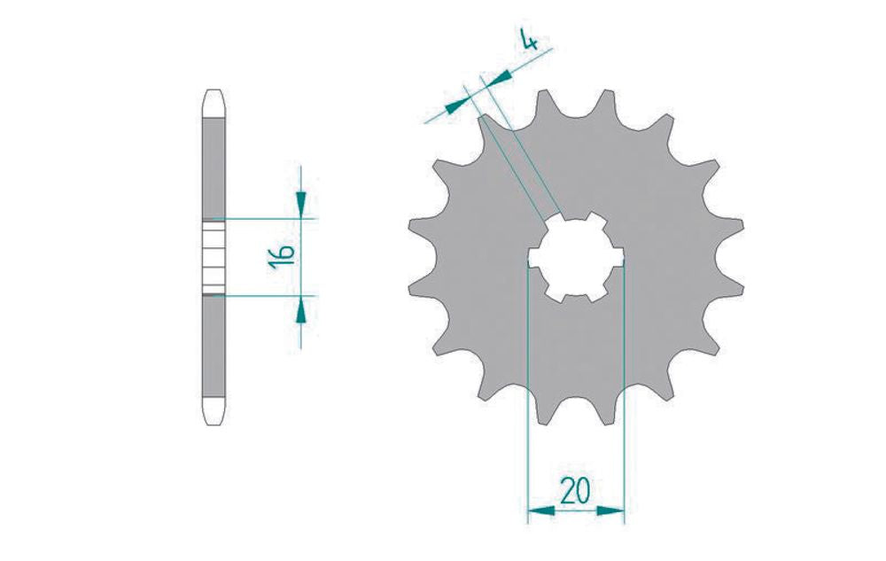 SP 1076683003 AFAM Standard Stahlritzel vorne 30100 - 420    passend fuer KAWASAKI KX 80