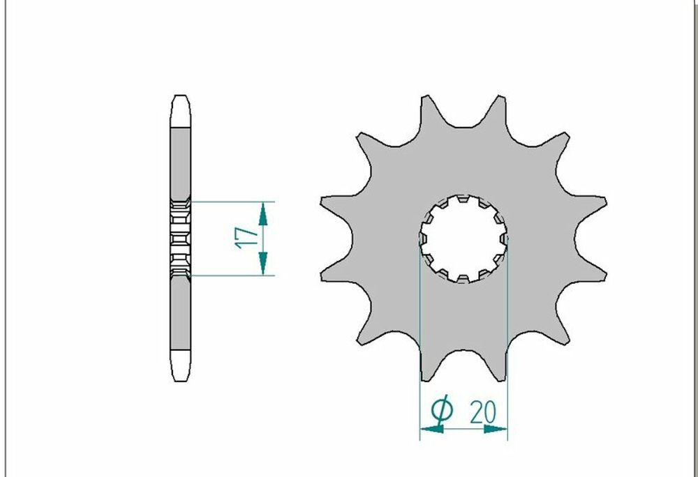 SP 1076810002 AFAM Standard Stahlritzel vorne 40300 - 520    passend fuer BETA EVO 200 2T