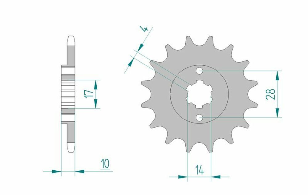 SP 1076899001 AFAM Standard Stahlritzel vorne 49100 - 420    passend fuer CAGIVA MITO 50