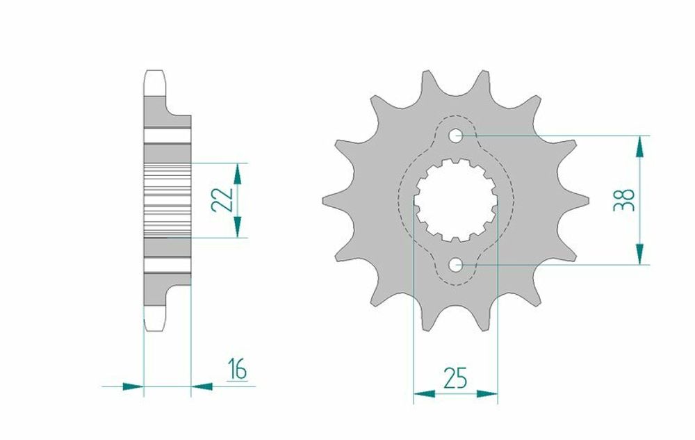 SP 1076995002 AFAM Standard Stahlritzel vorne 52608 - 525    passend fuer DUCATI 996