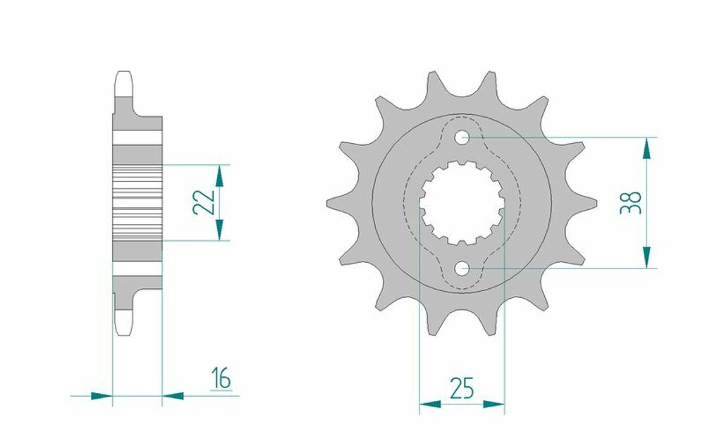 SP 1077006002 AFAM Standard Stahlritzel vorne 52610 - 520    passend fuer DUCATI 800 MONSTER