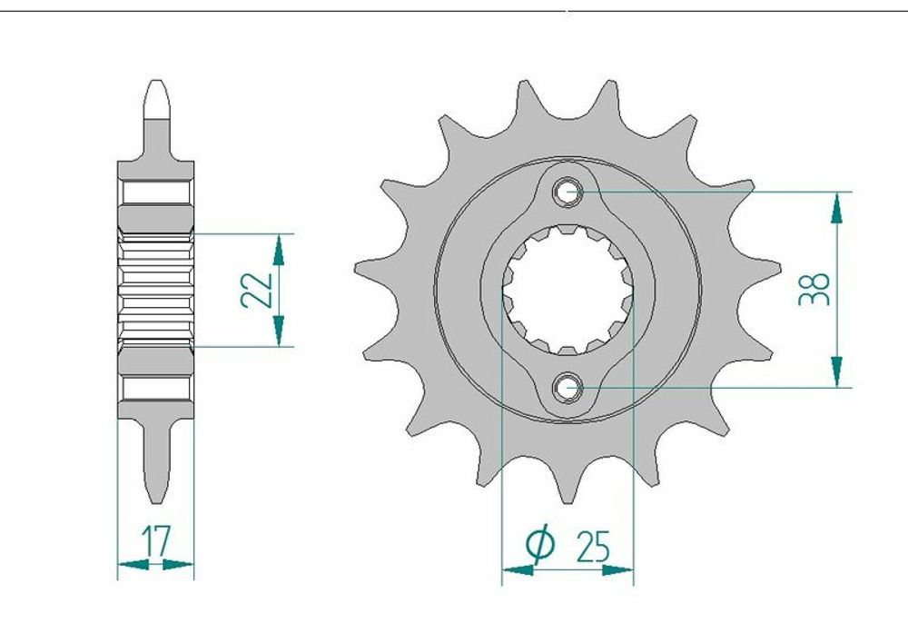 SP 1077028002 AFAM Standard Stahlritzel vorne 52612 - 520    passend fuer DUCATI 900 MONSTER