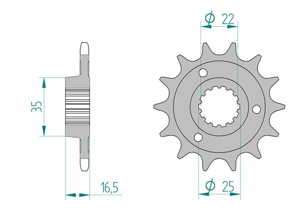 SP 1077039002 AFAM Standard Stahlritzel vorne 52613 - 525    passend fuer DUCATI 848