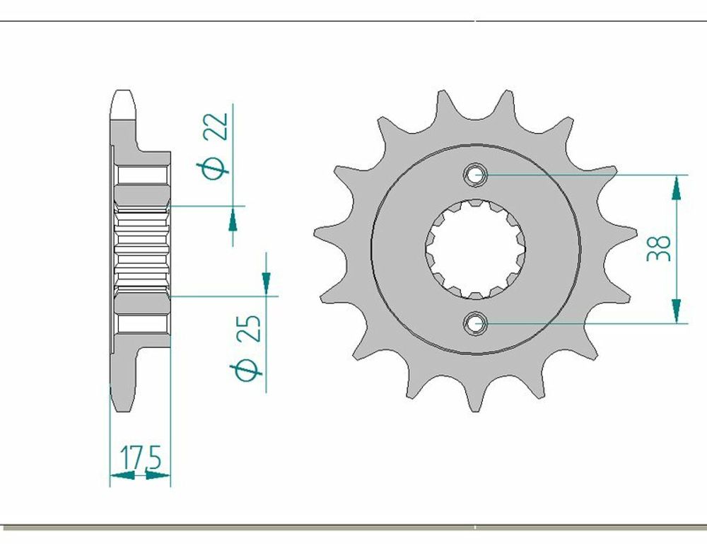 SP 1077061001 AFAM Standard Stahlritzel vorne 52616 - 525    passend fuer DUCATI 950 MULTISTRADA