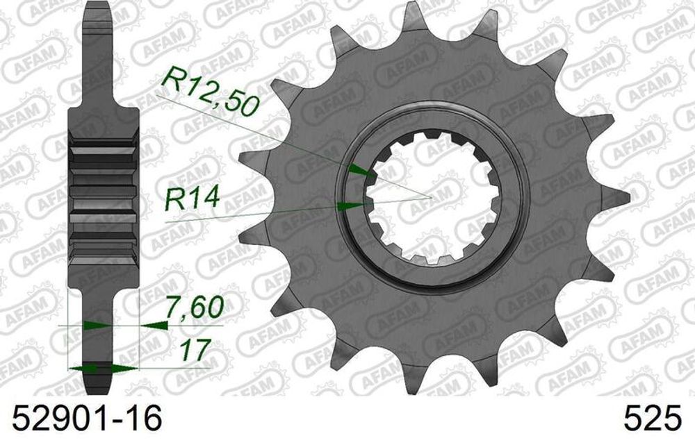 SP 1077105003 AFAM Standard Stahlritzel vorne 52901 - 525    passend fuer DUCATI PANIGALE V4