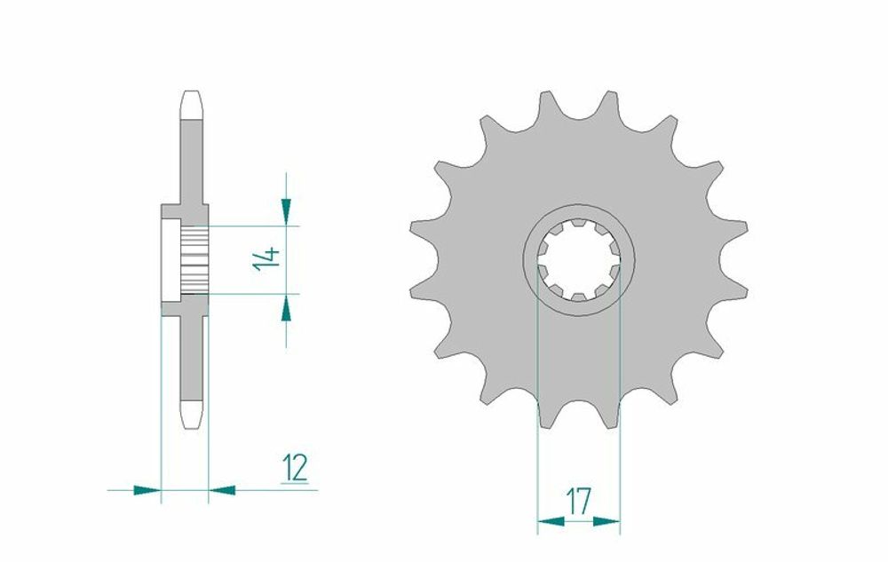 SP 1077112002 AFAM Standard Stahlritzel vorne 58102 - 420    passend fuer GILERA SURFER 50 TT