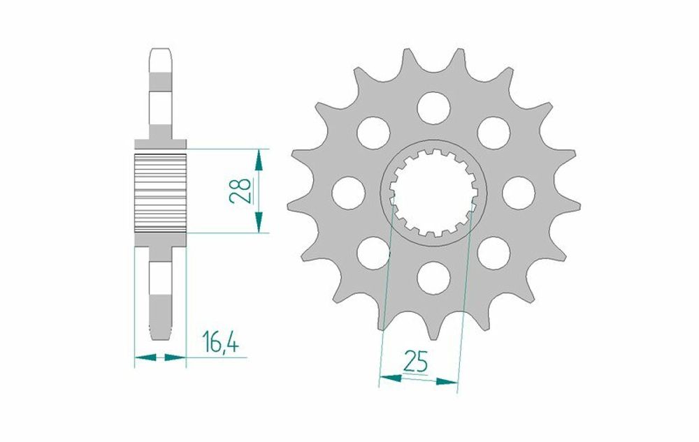 SP 1077124002 AFAM Standard Stahlritzel vorne 61800 - 525    passend fuer KTM 1190 RC8