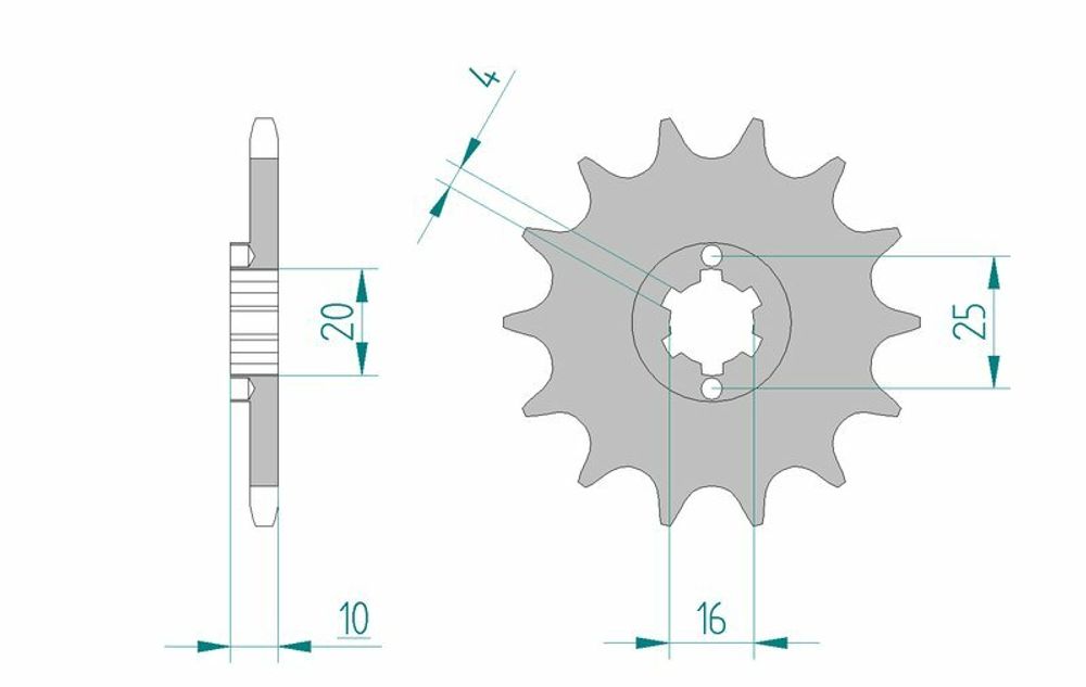 SP 1077127003 AFAM Standard Stahlritzel vorne 64200 - 520    passend fuer HUSQVARNA WRE 125
