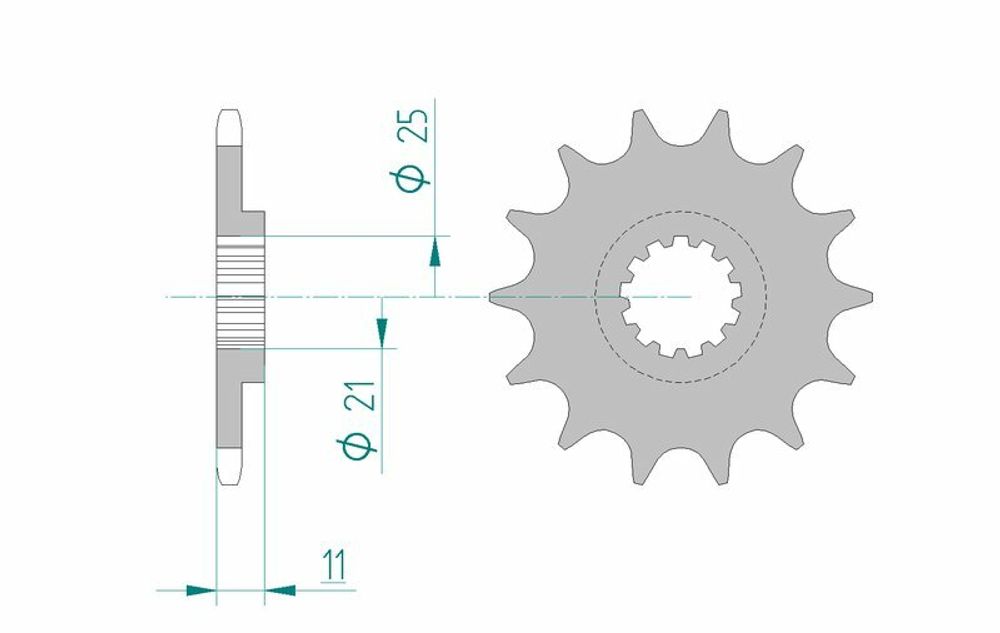 SP 1077133001 AFAM Standard Stahlritzel vorne 64500 - 520    passend fuer HUSQVARNA CR 250