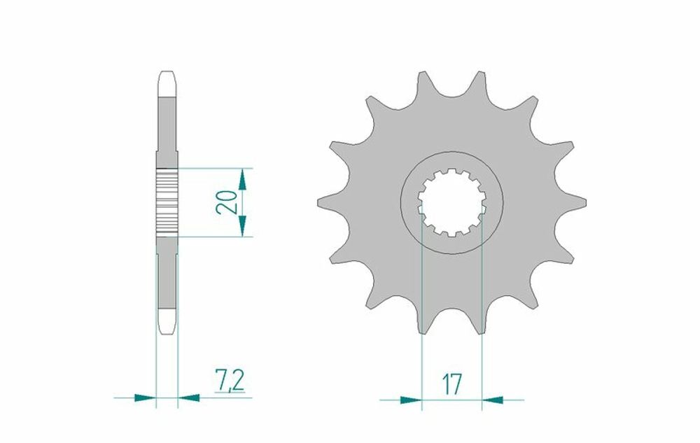 SP 1077135001 AFAM Standard Stahlritzel vorne 73202 - 520    passend fuer KTM 125 STING