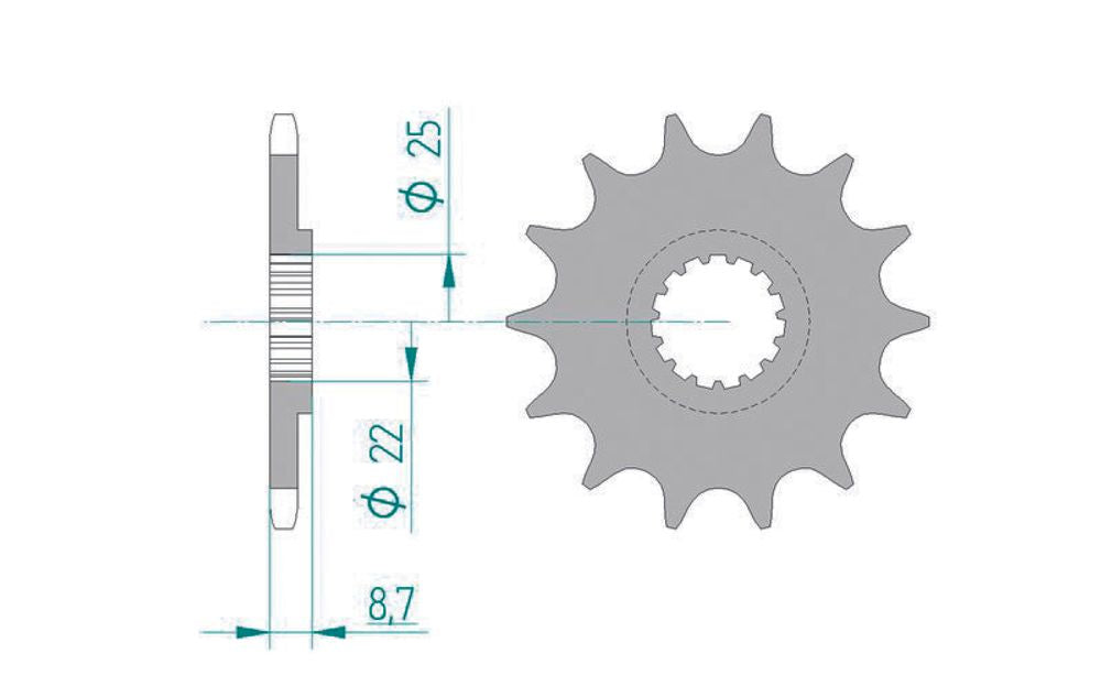 SP 1077137002 AFAM Selbstreinigendes Stahlritzel vorne 73301 - 520    passend fuer KTM 525 EXC RACING