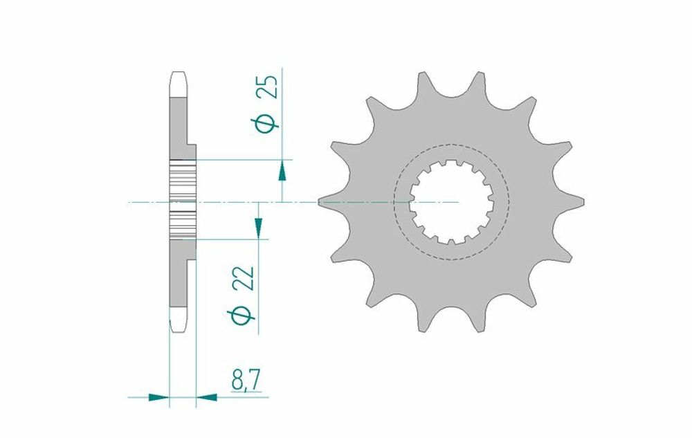 SP 1077137004 AFAM Selbstreinigendes Stahlritzel vorne 73301 - 520    passend fuer KTM 300 XC