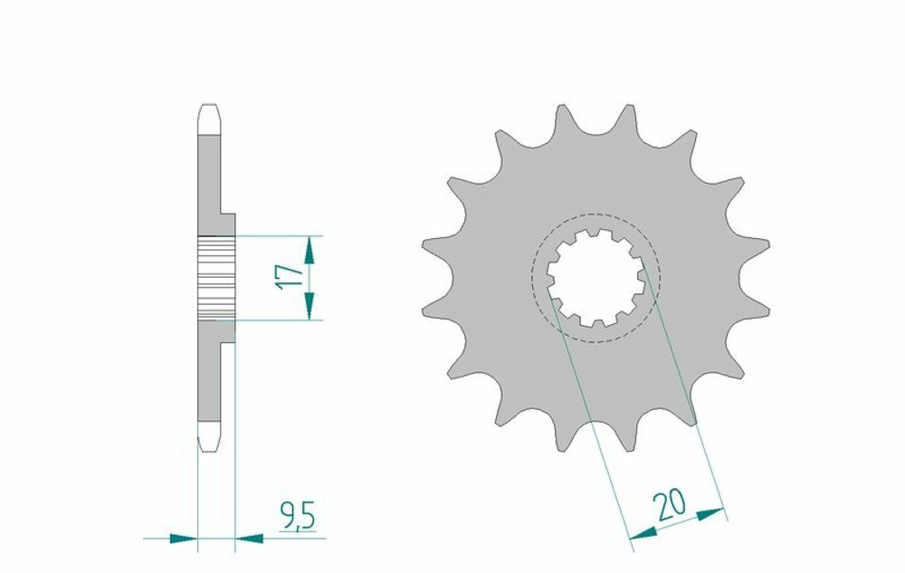 SP 1077163001 AFAM Standard Stahlritzel vorne 94120 - 420    passend fuer KTM 65 SX