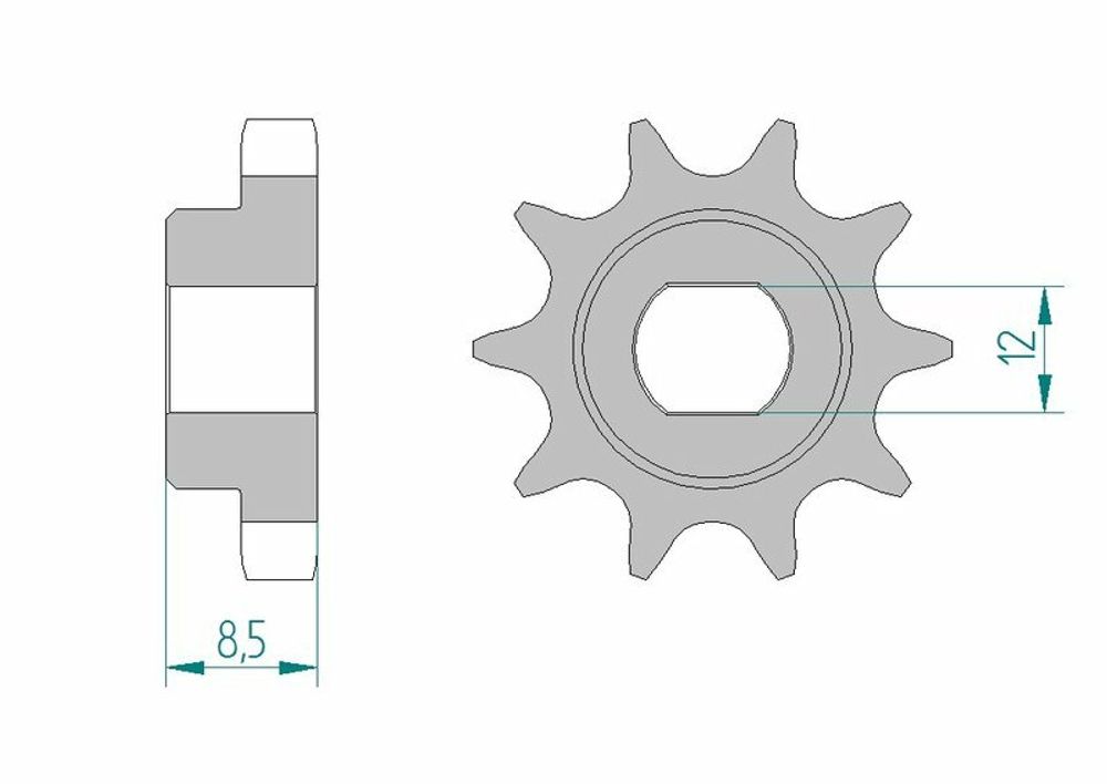 SP 1077167001 AFAM Standard Stahlritzel vorne 94124 - 415    passend fuer KTM 50 SX