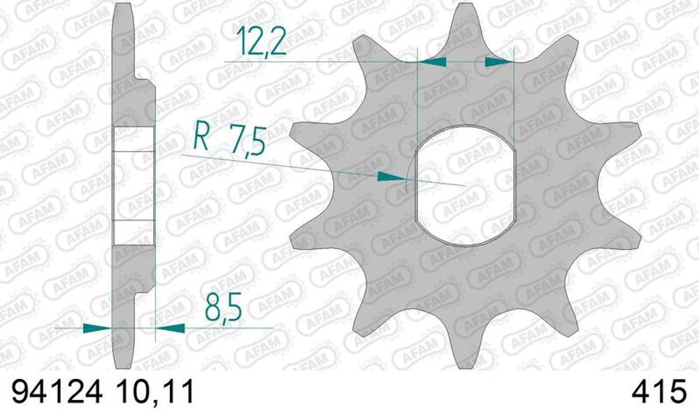 SP 1077167002 AFAM Standard Stahlritzel vorne 94124 - 415    passend fuer KTM 50 SX
