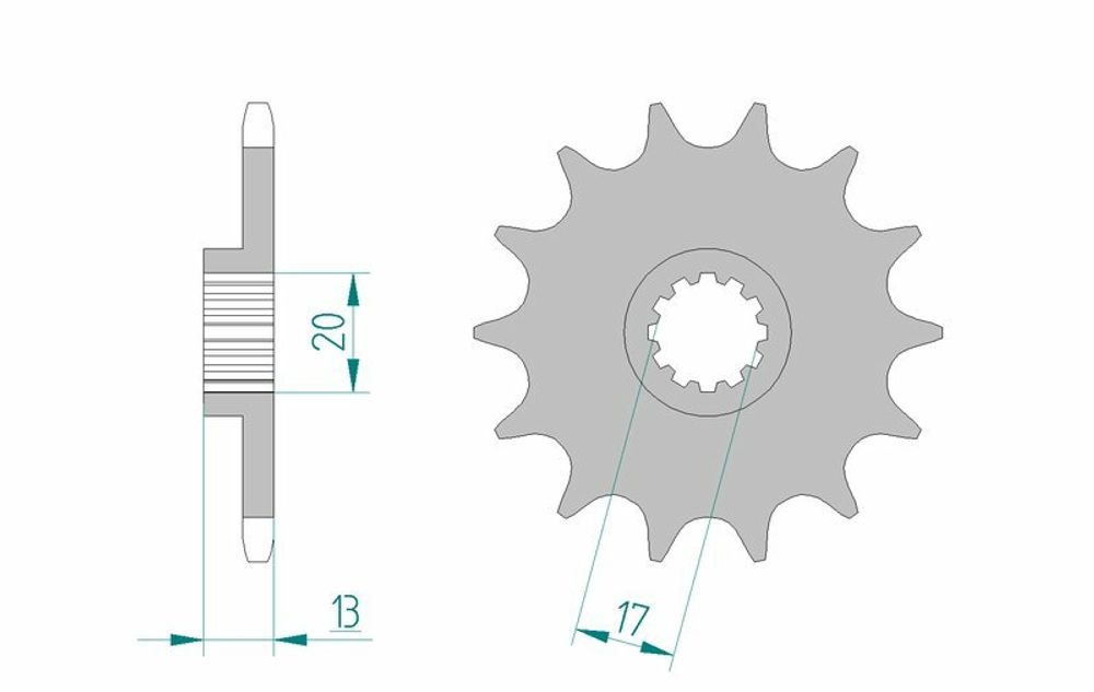 SP 1077172002 AFAM Standard Stahlritzel vorne 94215 - 520    passend fuer TM RACING MX 144