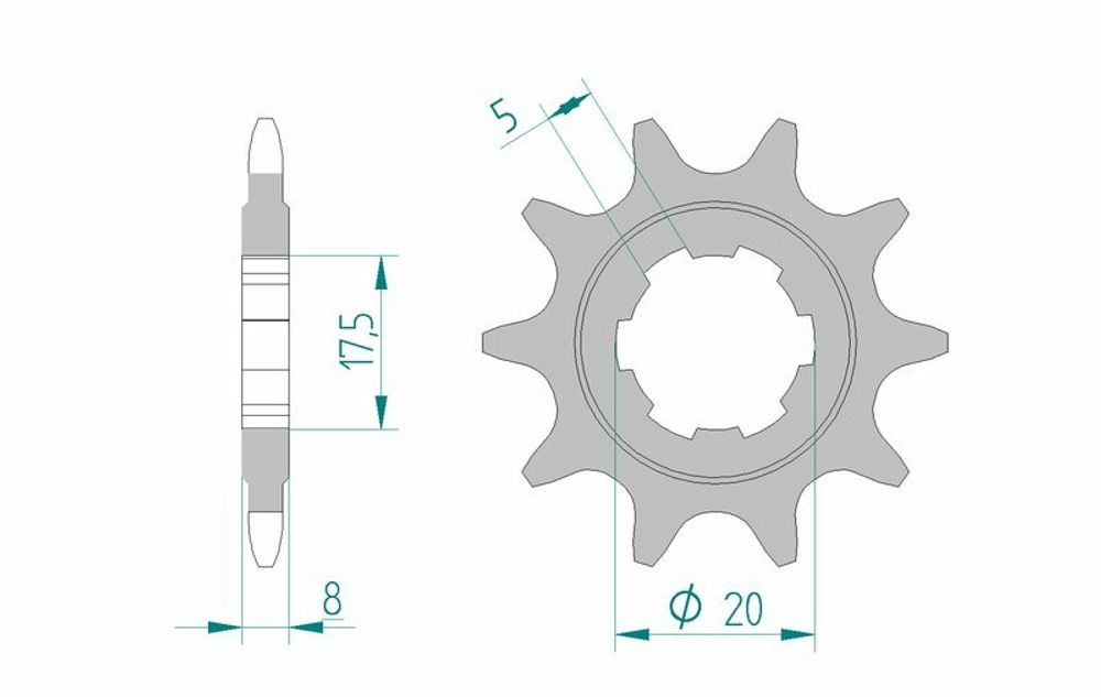 SP 1077176001 AFAM Standard Stahlritzel vorne 94306 - 520    passend fuer SHERCO ST 0.8