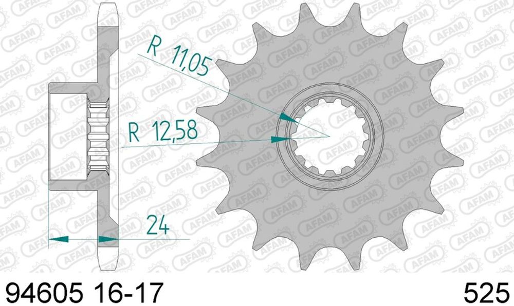 SP 1077187002 AFAM Standard Stahlritzel vorne 94605 - 525    passend fuer MV AGUSTA SUPERVELOCE 800