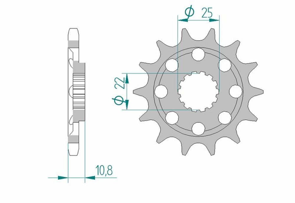 SP 1077190001 AFAM Standard Stahlritzel vorne 94807 - 525    passend fuer MV AGUSTA BRUTALE 910