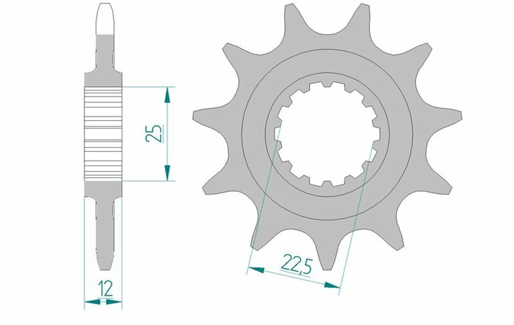 SP 1077194003 AFAM Standard Stahlritzel vorne 97200 - 520    passend fuer GAS GAS TXT PRO 300
