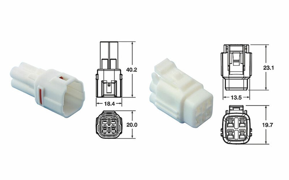SP 1079707 BIHR Satz Steckverbinder Modell 090 SMTO OE 4-polig Ø 0,85 mm²/1,25 mm² - 5 komplette Sätze  passend fuer