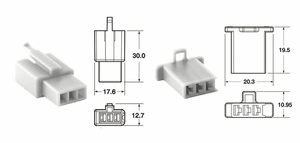SP 1079712 BIHR Satz Steckverbinder 110 ML OE 3-polig Ø 0,5mm²/0,85 mm² - 5 komplette Sätze  passend fuer